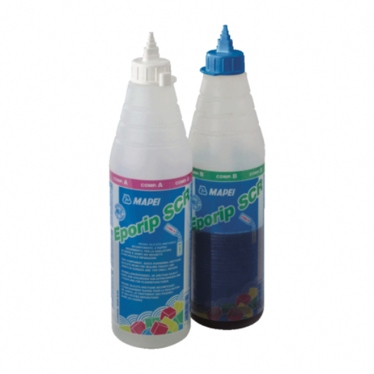 Eporip Scr Kit A+B 600 ml: resina silicato-uretanica bicomponente, a rapido indurimento, per la sigillatura di crepe e giunti nei massetti e per piccole riparazioni